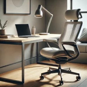 Modern home office setup with a comfortable ergonomic chair for enhanced productivity