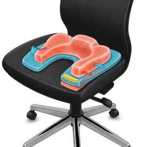 "Illustration of the seat cushion material and design of an office chair, emphasizing its role in providing comfort and support for hip pain sufferers." best office chair for hip pain