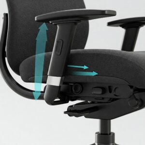 "Illustration of office chair seat depth adjustment, crucial for proper hip alignment and pain reduction." best office chair for hip pain