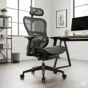 Ergonomic office chair, chiropractor recommended office chair for back pain relief and proper spinal alignment.