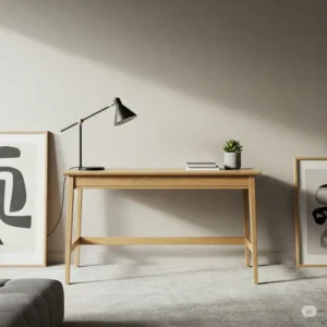 Simple and elegant desk 60 x 30 in a minimalist room design.