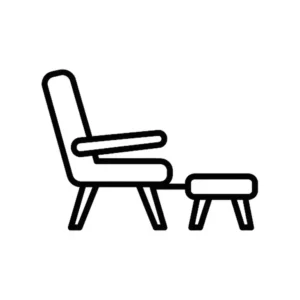 Illustration of desk chairs for short people, potentially with an integrated or optional footrest, which can be beneficial for very short people to achieve optimal ergonomic positioning.