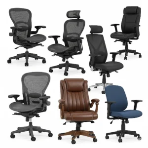 Collection of diverse ergonomic office chairs, showcasing various styles and features as excellent herman miller alternatives for different preferences.