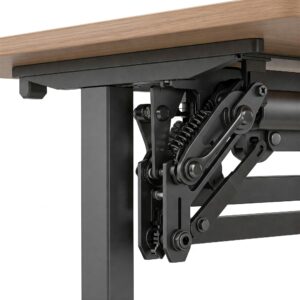 "Detailed view of the movement mechanism in a height-adjustable movement desk."