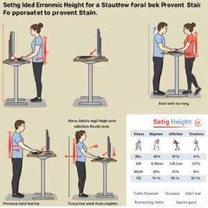 "Finding the ideal ergonomic height for your stand desk to prevent strain - standdesk review."