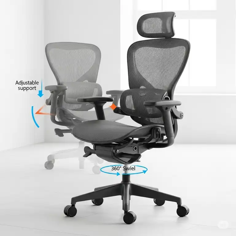 Ergonomic office chair for sciatica designed to provide relief and support.