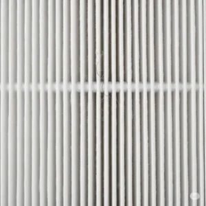 Close-up view of a Holmes air purifier's HEPA filter, showing its filtration capabilities.