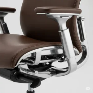 Detailed view of the premium, durable materials used in the construction of an Allsteel office chair, emphasizing its longevity.