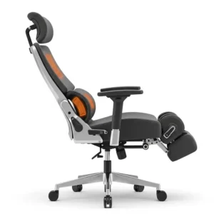 "Side view of an ergonomic office chair with massage and heat with adjustable features, designed for comfort."