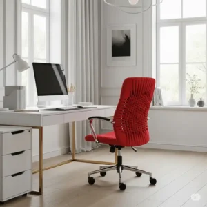 Sleek bungee office chair integrated into a contemporary home office environment, highlighting its aesthetic appeal.