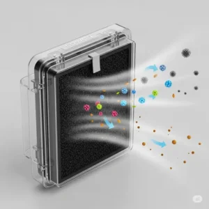Visual representation of an activated carbon filter used in coway air purifier filter, effective in reducing odors and VOCs.

