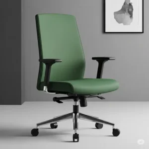 "Sleek, modern design green office desk chair, adding a pop of color to any home or commercial office."