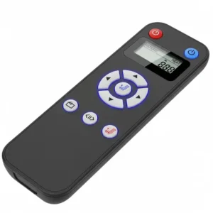 "User-friendly remote control for an office chair with massage and heat, allowing easy adjustment of massage and heat settings."