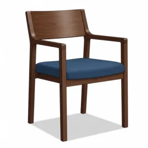 Illustration depicting an office side chairs with an elegant wooden frame, combining style with durability for reception areas or private offices.