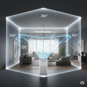 Effective coverage area of aroeve air purifiers ensuring comprehensive air purification in typical rooms.