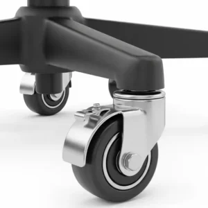 Depiction of robust, heavy-duty office chair casters built for increased weight capacity and enhanced durability.