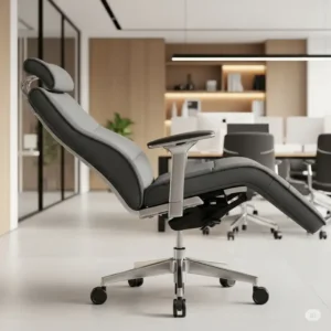"Side view of a premium zero gravity office recliner, highlighting its sleek design and high-quality construction materials."