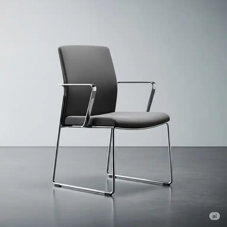 A sleek, modern office guest chair with a comfortable design, perfect for a welcoming reception area or meeting room.