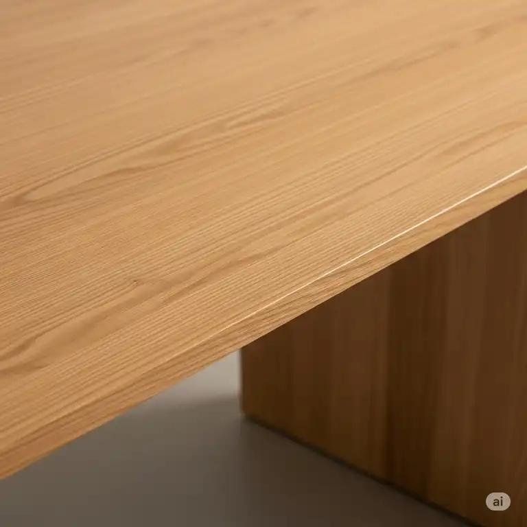 Close-up of a sustainably sourced solid oak wood for office desk, showcasing natural grain and a durable finish ideal for a productive workspace.