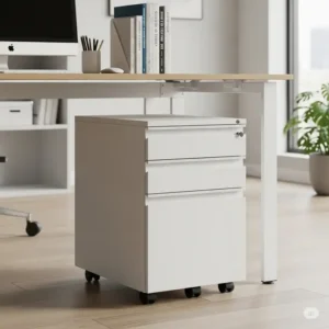 Compact and portable modern office furniture file cabinets, designed to fit under desks and provide flexible storage.