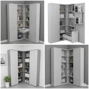 Compact and space-saving office cabinet storage designs, ideal for small offices or maximizing floor area without compromising storage capacity.