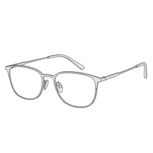 Simple illustration of minimalist, thin-framed office siren glasses, perfect for a subtle yet refined professional aesthetic.