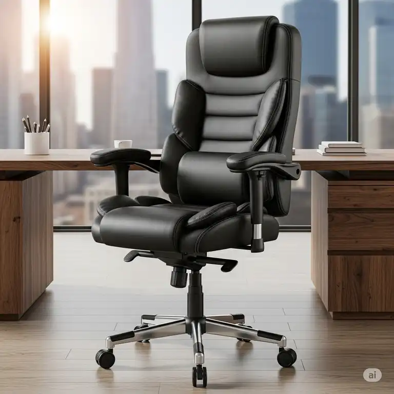 A comfortable and durable big and tall office chair 500 lbs, featuring thick padding, ergonomic design, and heavy-duty casters for stability and support.