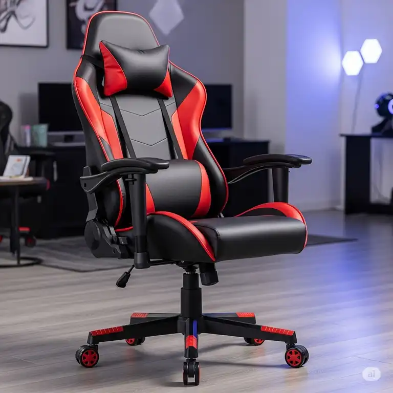 A high-quality photo of a big and tall gaming chair 500 lbs, showcasing its robust design and ergonomic features.