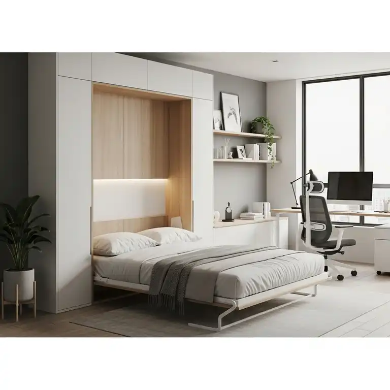a modern office bed, designed to blend into a professional setting for napping and rest.