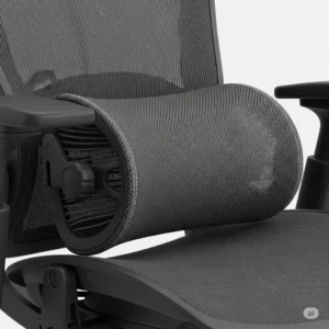 Detailed view of the adjustable lumbar support on the high-capacity ergonomic office chair with 300 lb capacity for back health.
