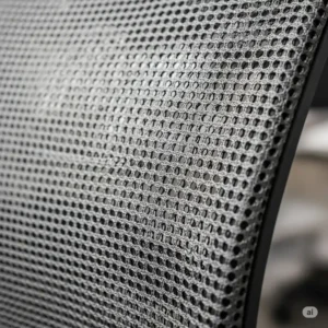 A close-up of the breathable mesh back material of the office chair with 300 lb capacity, designed for enhanced airflow and comfort.