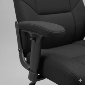 A close-up shot of thick, padded, and sturdy armrests on a chairs for heavy people, designed for stability and comfort.