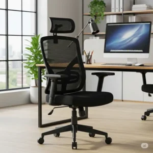A breathable mesh-back heavy duty office chair 500 lbs, designed for comfort and ventilation during long workdays.
