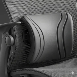  Close-up of an adjustable lumbar support system on an affordable office chair, highlighting the ergonomic benefits of the best office chair under 200. 