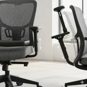 A side view of an office chair with height-adjustable armrests, a key feature to look for in the best office chair under 200. 