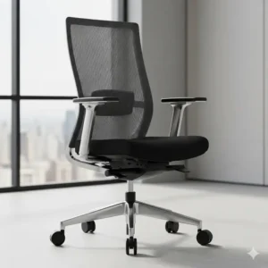 An aesthetically pleasing, contemporary commercial office chairs with a sleek, minimalist design.