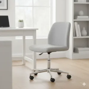 A rolling task chair with a 360-degree swivel, making it easy to move around a home office.