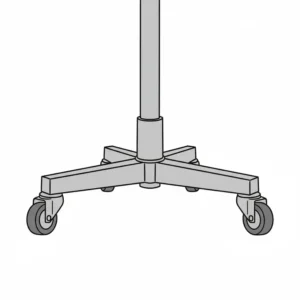 Illustration highlighting the smooth-rolling casters and sturdy five-point base of a black gaming chair, demonstrating its mobility and stable support on various surfaces.