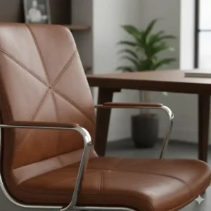 A sleek, white ergonomic designer desk chair with a breathable mesh back and smooth rolling casters, perfect for a contemporary workspace.