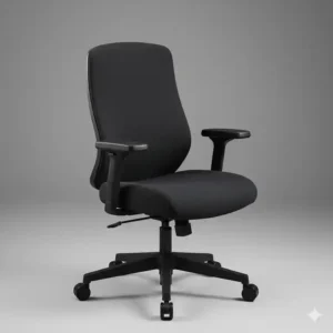 A comfortable designer desk chair with a lounge-inspired look, combining the support of an office chair with the relaxed feel of a comfortable armchair.
