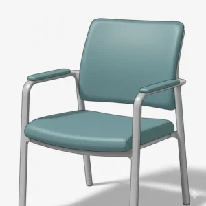 Close-up of antimicrobial medical office waiting room chairs with durable, easy-to-clean vinyl upholstery for a hygienic environment. 