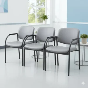 Durable, commercial-grade waiting room chairs with easy-to-clean vinyl upholstery for medical offices.