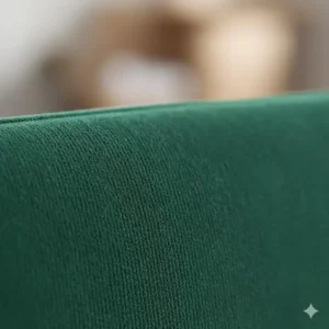 Close-up detail of soft velvet upholstery, showing the luxurious texture used in modern office chairs.