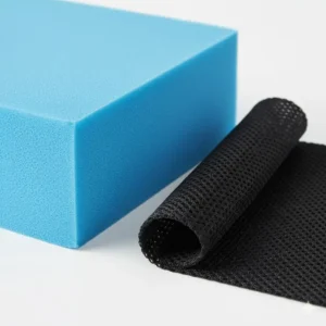 High-quality memory foam and breathable mesh cover, the primary materials used in a supportive lumbar pillow.