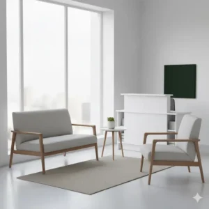 Space-saving, functional reception room furniture perfect for a small office or limited waiting area.