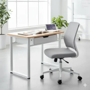 Complete student desk and chair set with a sturdy design, suitable for both home study and educational institutions. 