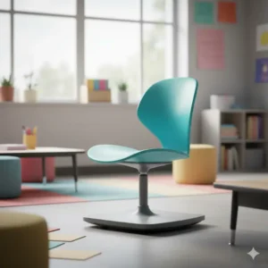 Innovative active learning student chairs designed to encourage movement and engagement in dynamic educational environments. 