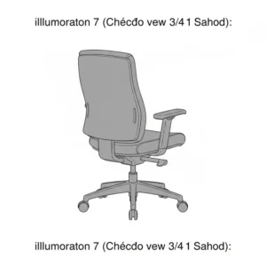 Three-quarter **back view** of the executive **wood and leather office chair**, showcasing the elegant curvature of the backrest.