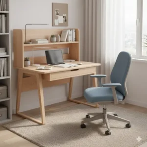 A display of various color options for a student desk and chair set, offering versatility for different room aesthetics.