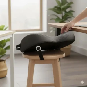Portable chair cushion with a carrying handle, a versatile best chair cushion for butt pain relief on the go.